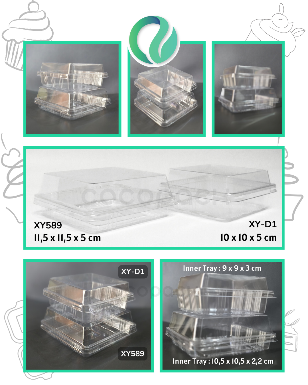 [XY589] Kotak Plastik Bening Food Grade 10 pcs