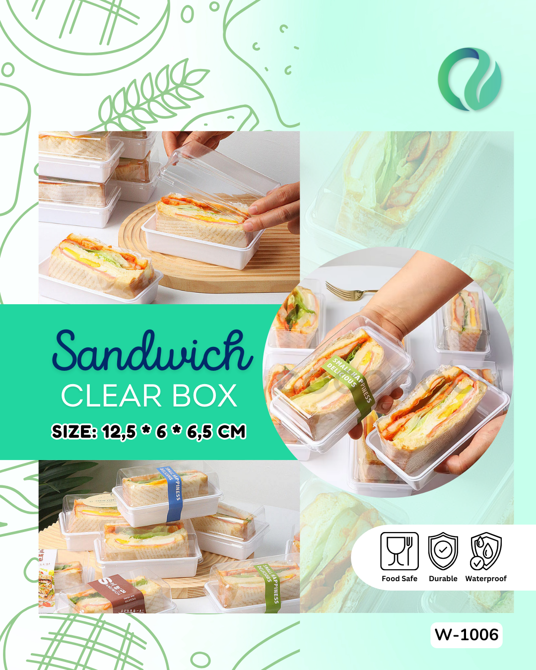 [W1006] Clear Box Sandwich Transparan 10 PCS