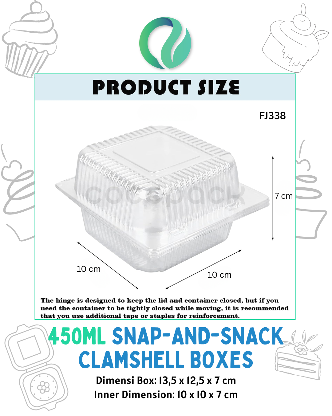 [FJ337] [FJ338] Kotak Makanan Snap-and-Snack 10 pcs
