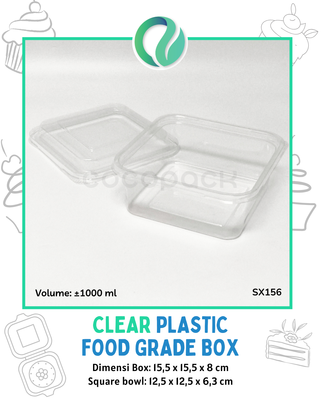 [SX156] Kotak Makanan Plastik Transparan 10 pcs
