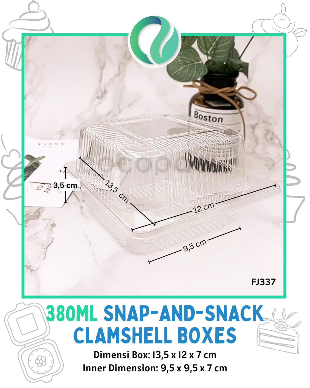 [FJ337] [FJ338] Kotak Makanan Snap-and-Snack 10 pcs