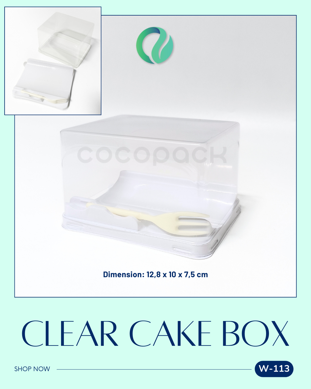 [W-113] Kotak Kue Transparan Mini Rollcake Clear Box 10 pcs