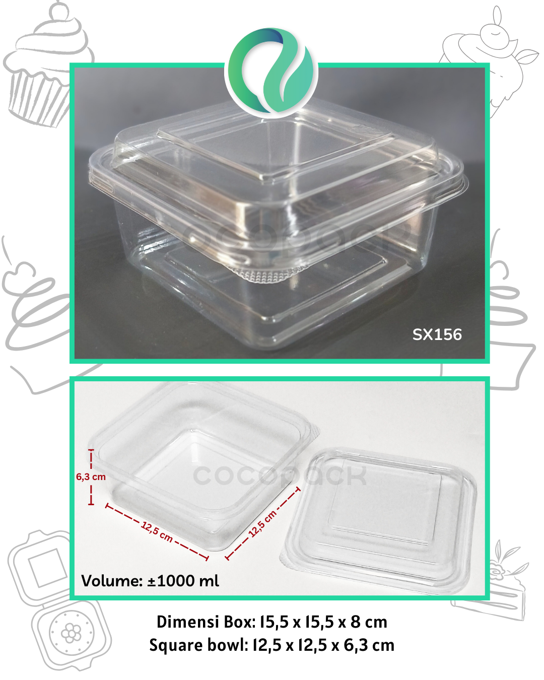 [SX156] Kotak Makanan Plastik Transparan 10 pcs