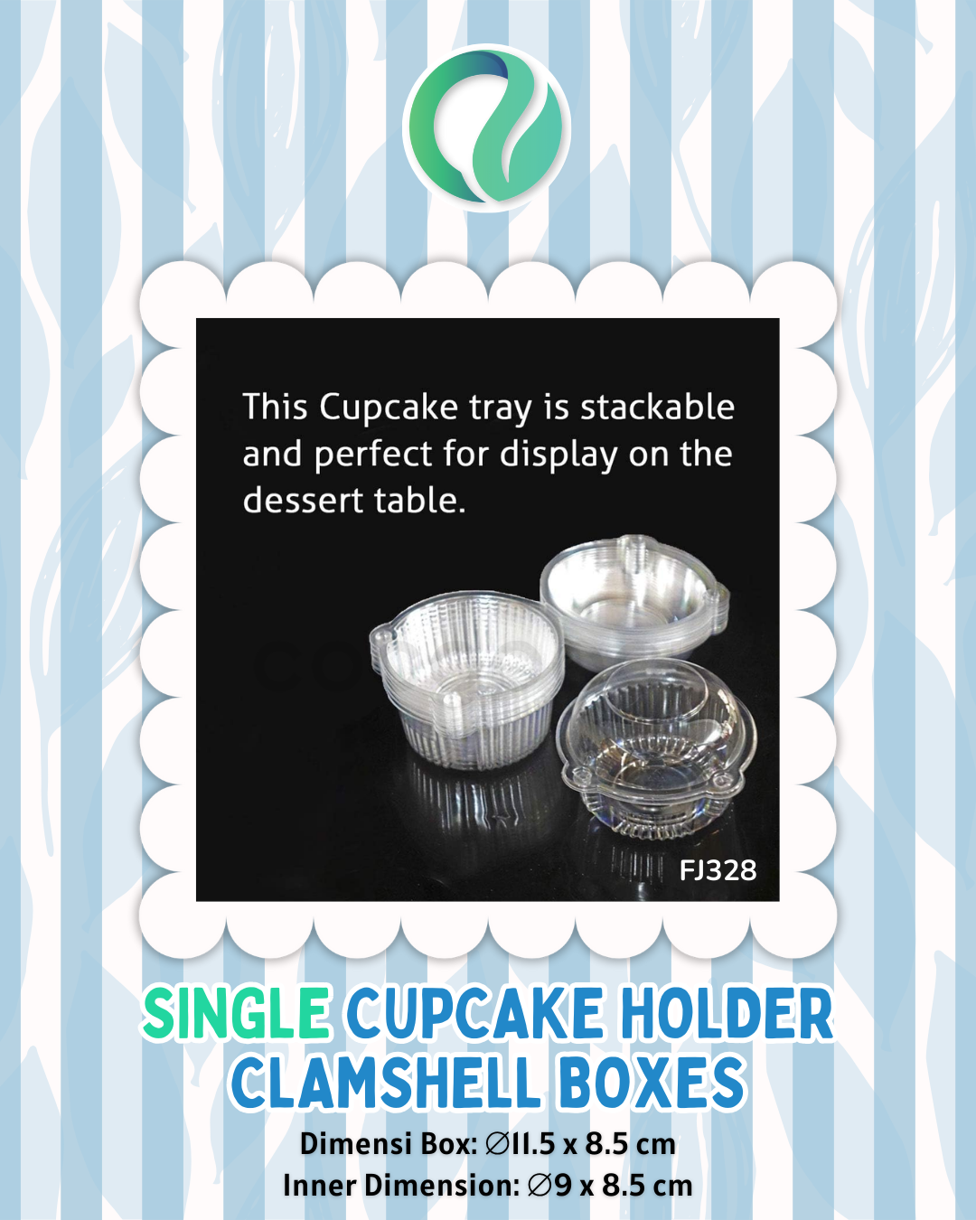 [FJ328] Kotak Cupcake Single Clamshell 10 pcs