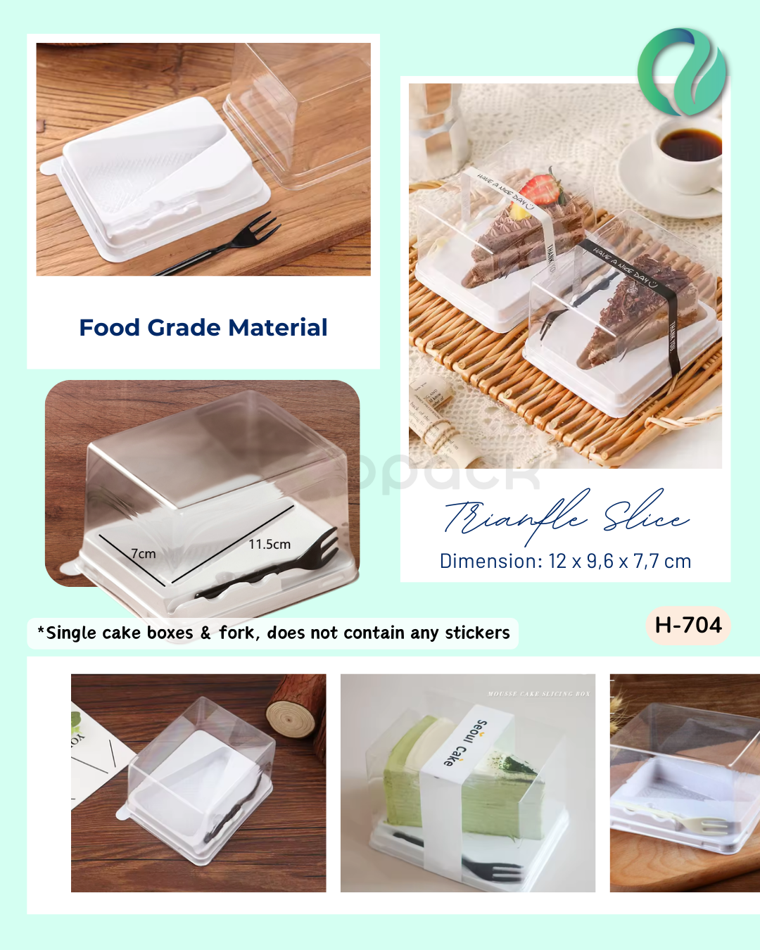 [H-704] Kotak Kue Segitiga Triangle Cake Box 10 pcs