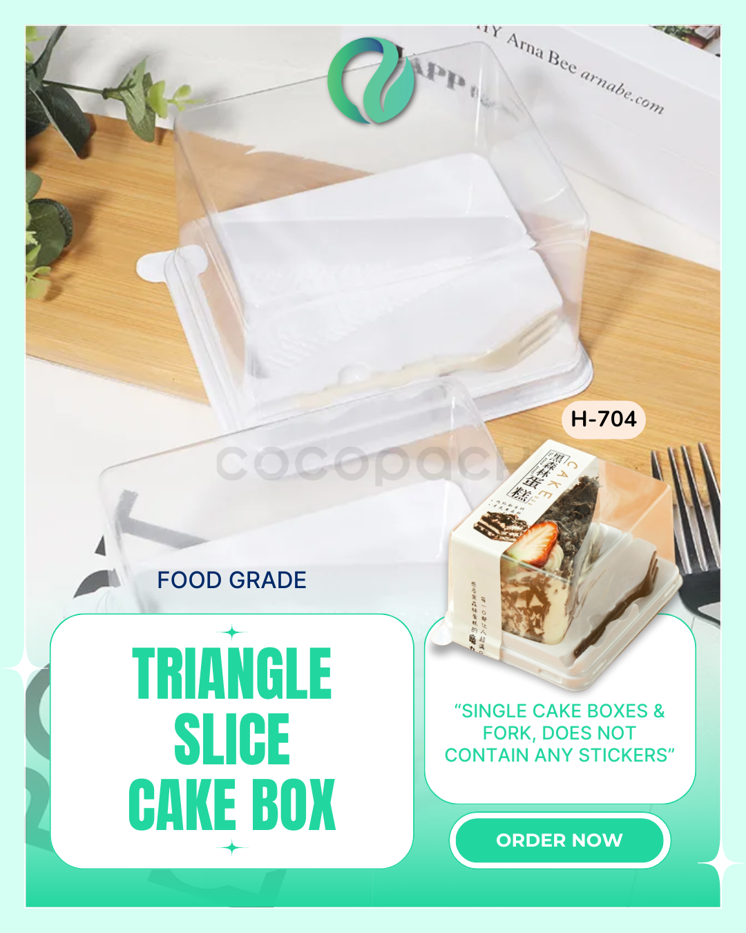 [H-704] Kotak Kue Segitiga Triangle Cake Box 10 pcs