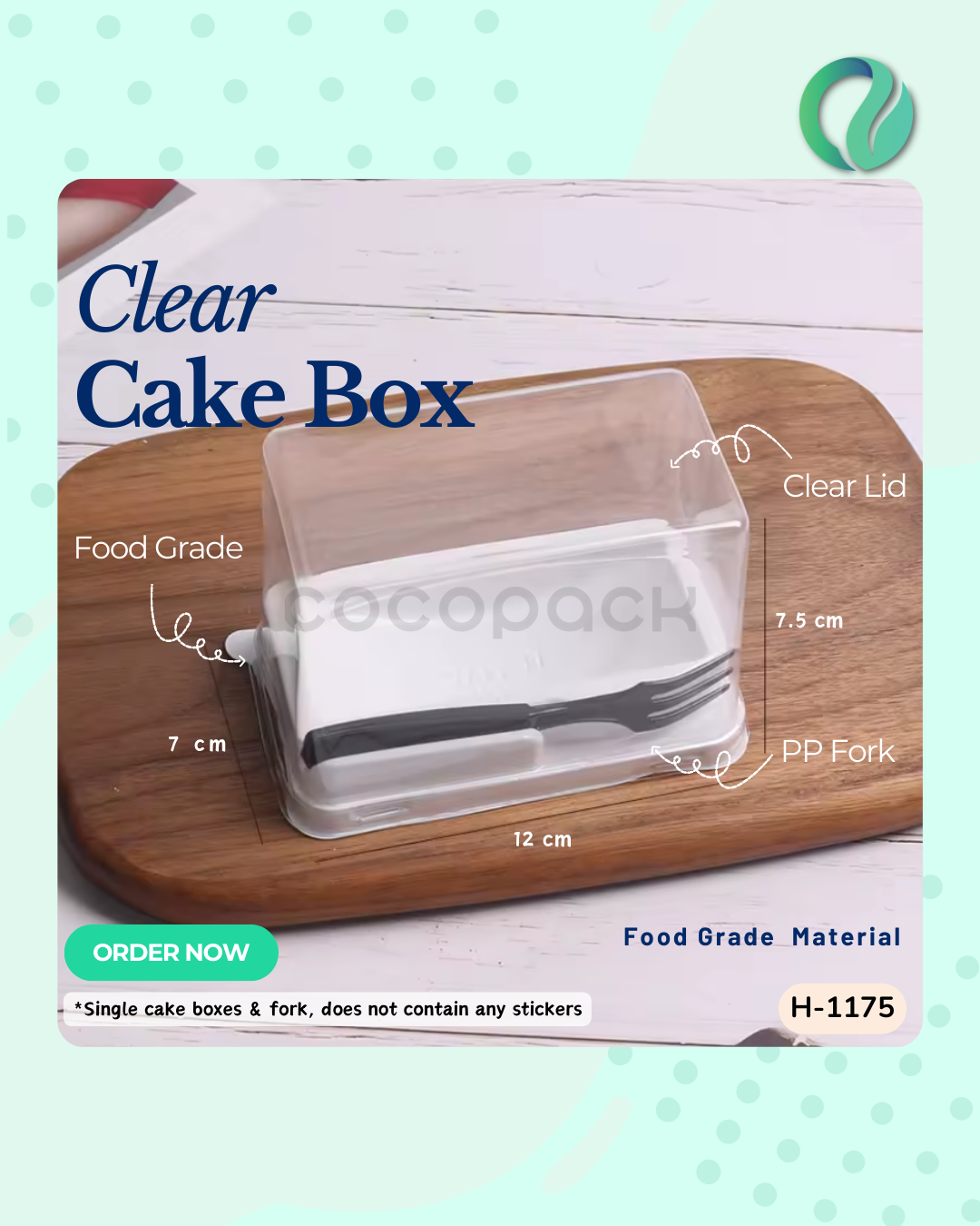 [H-1175] Kotak Kue Transparan Rollcake Clear Box 10 pcs