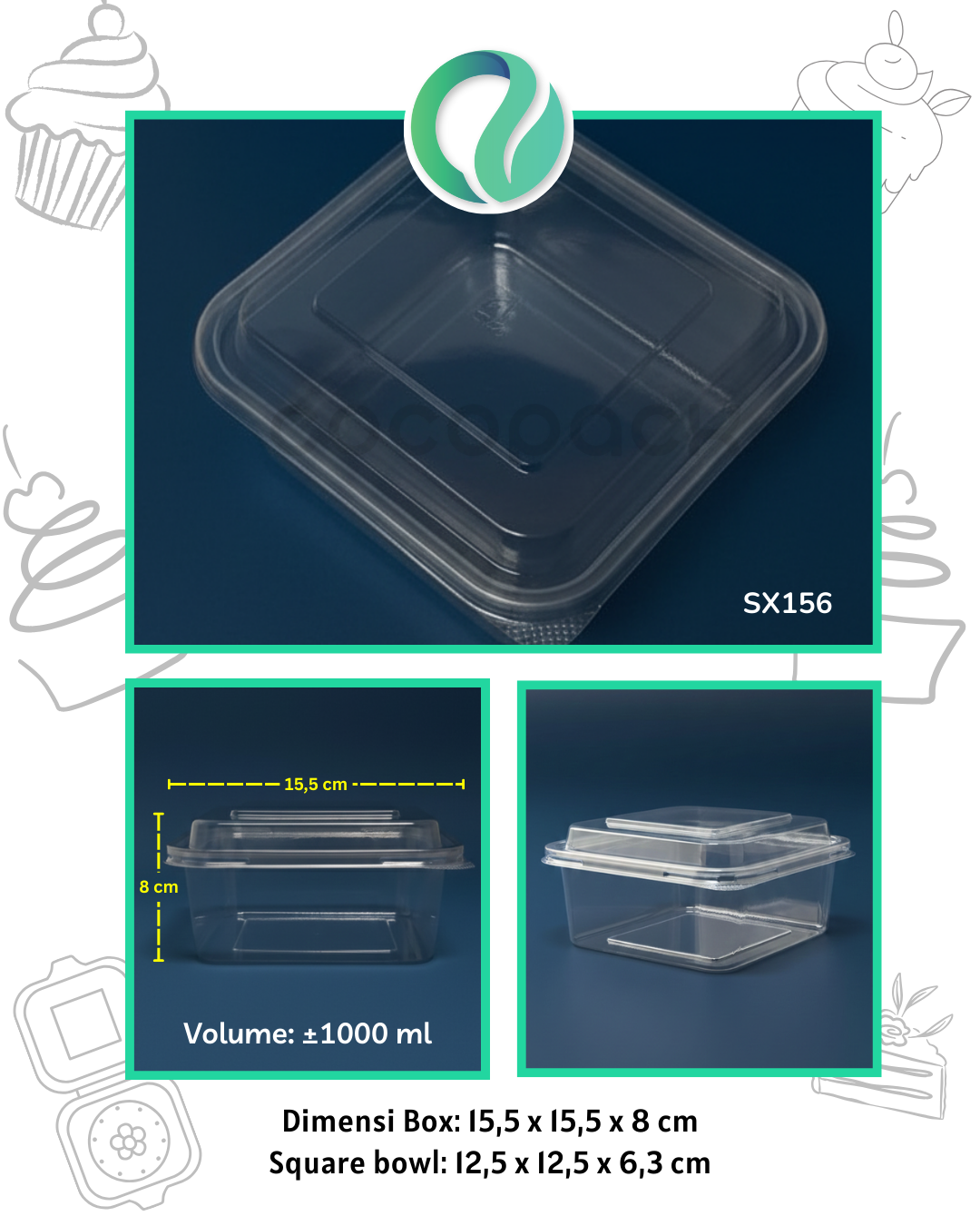[SX156] Kotak Makanan Plastik Transparan 10 pcs