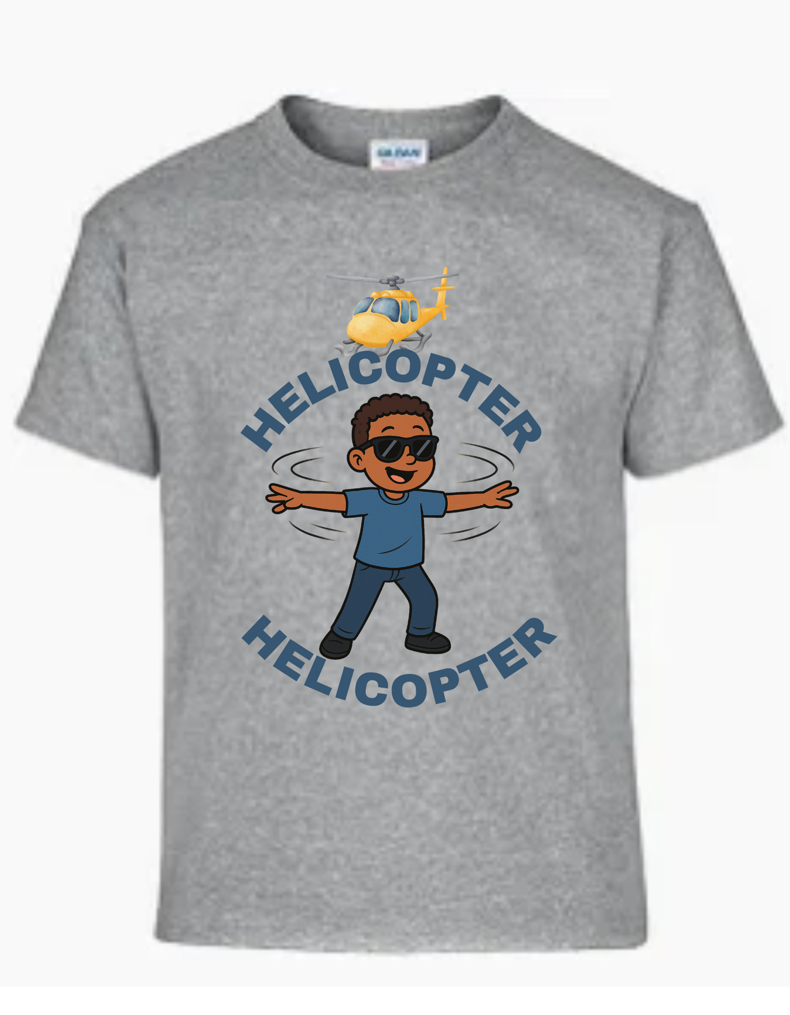 Helicopter Graphic T-Shirt (Brown Boy)