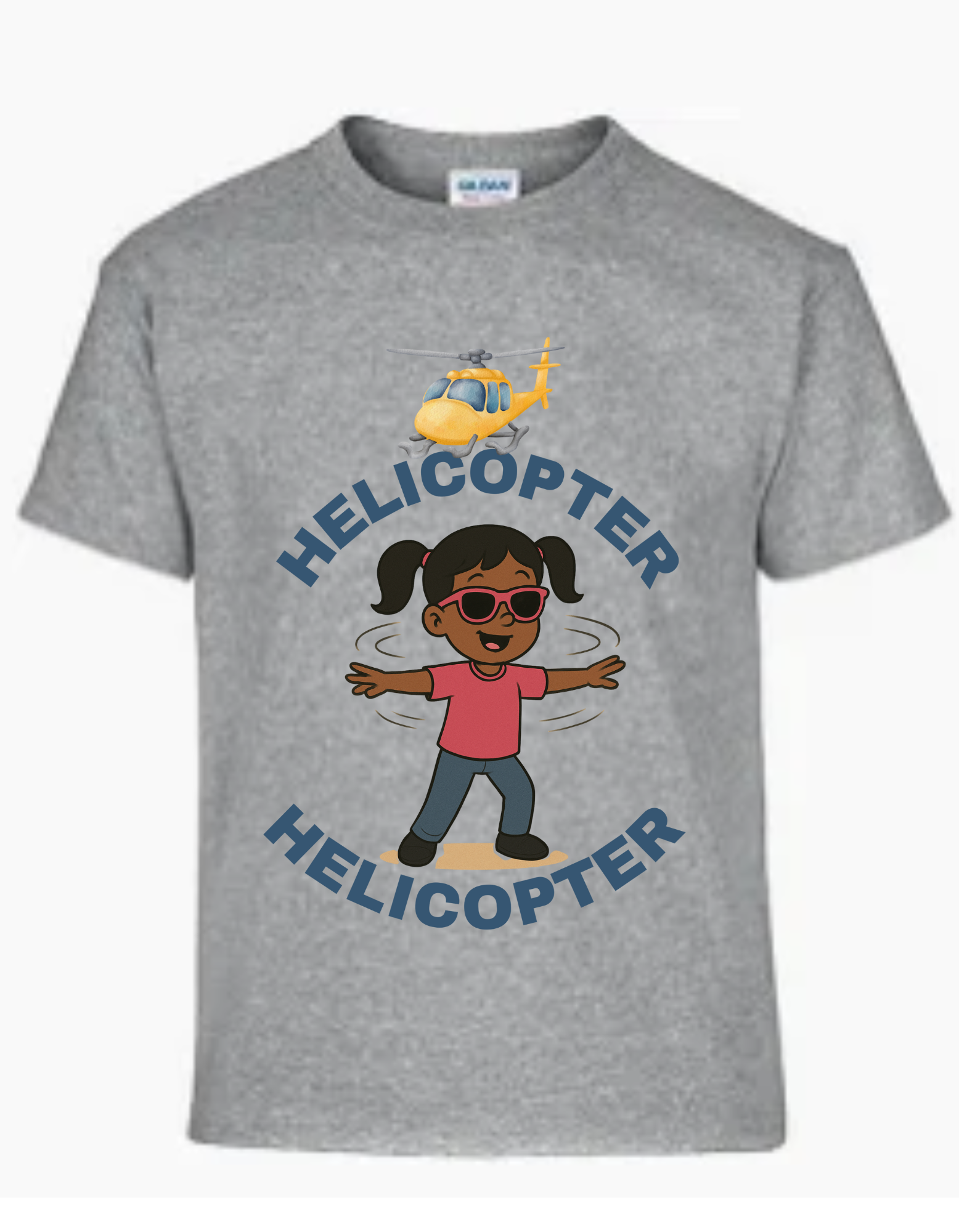 Helicopter Graphic T-Shirt (Brown Girl)