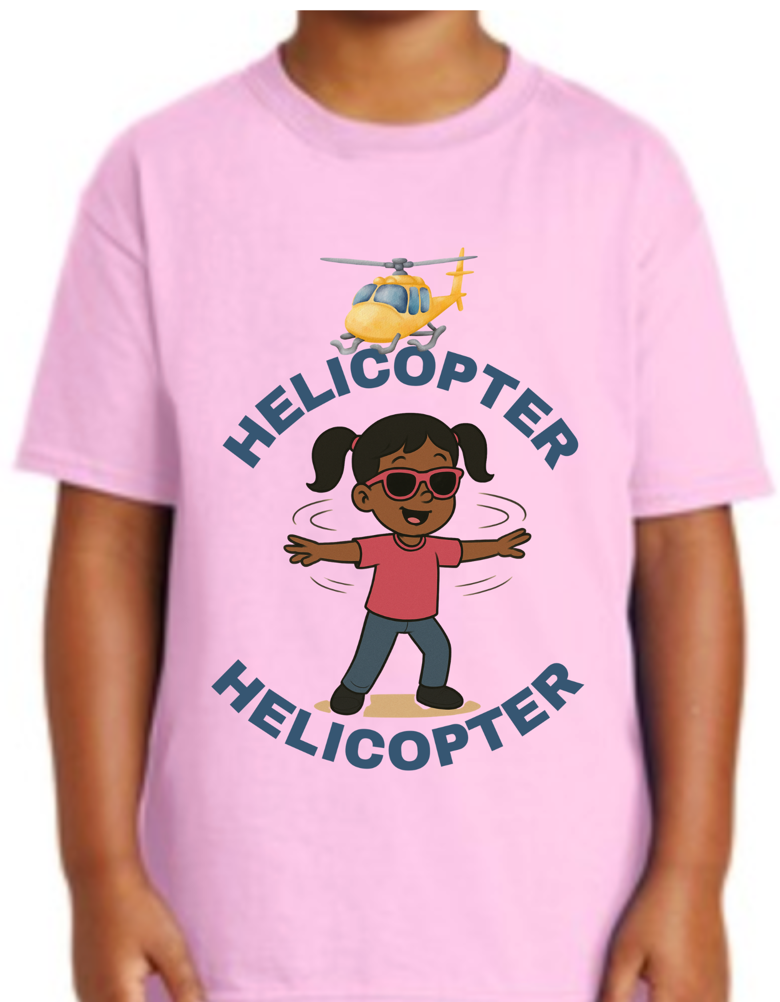 Helicopter Graphic T-Shirt (Brown Girl)