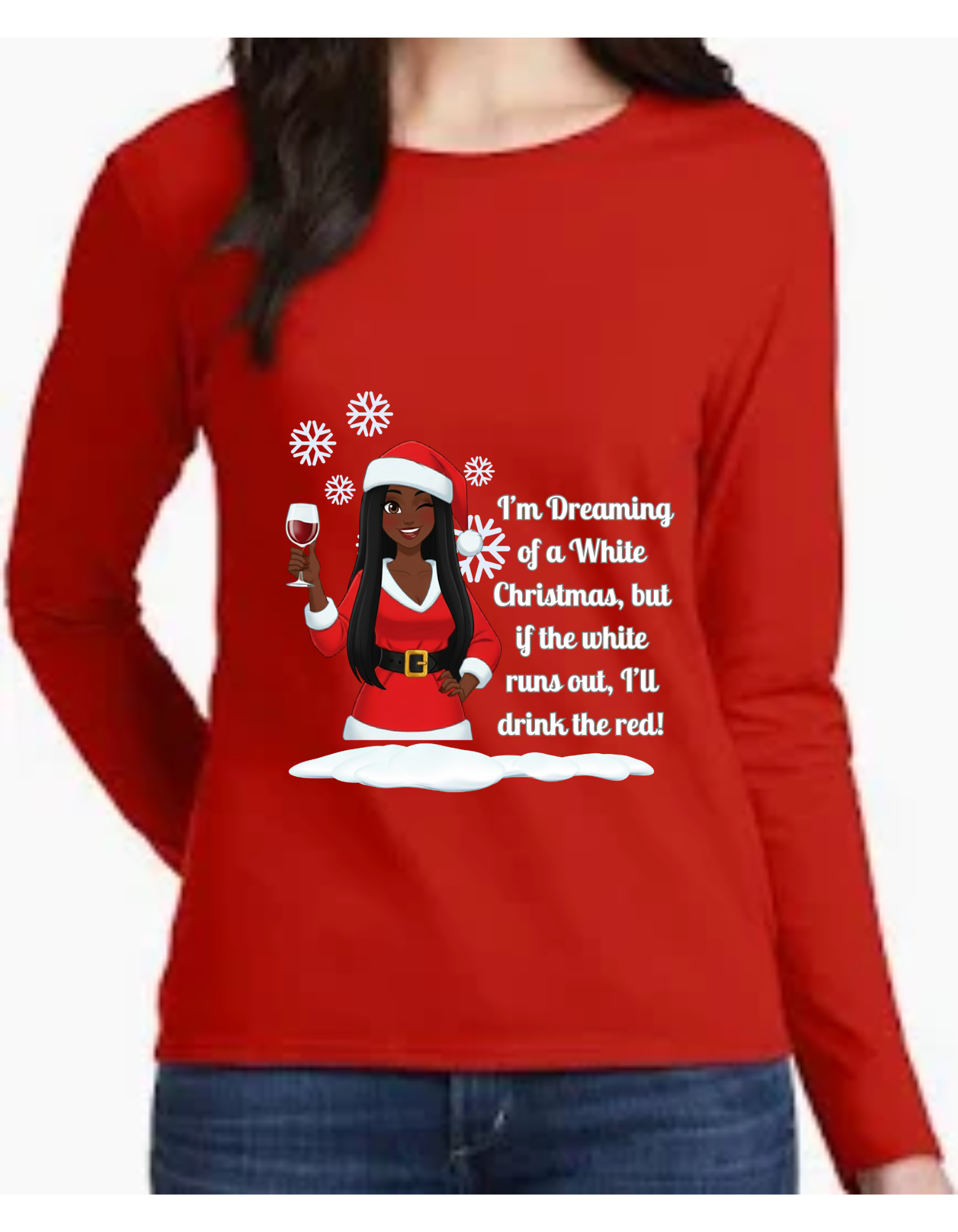 Festive Christmas Wine Long Sleeve Shirt
