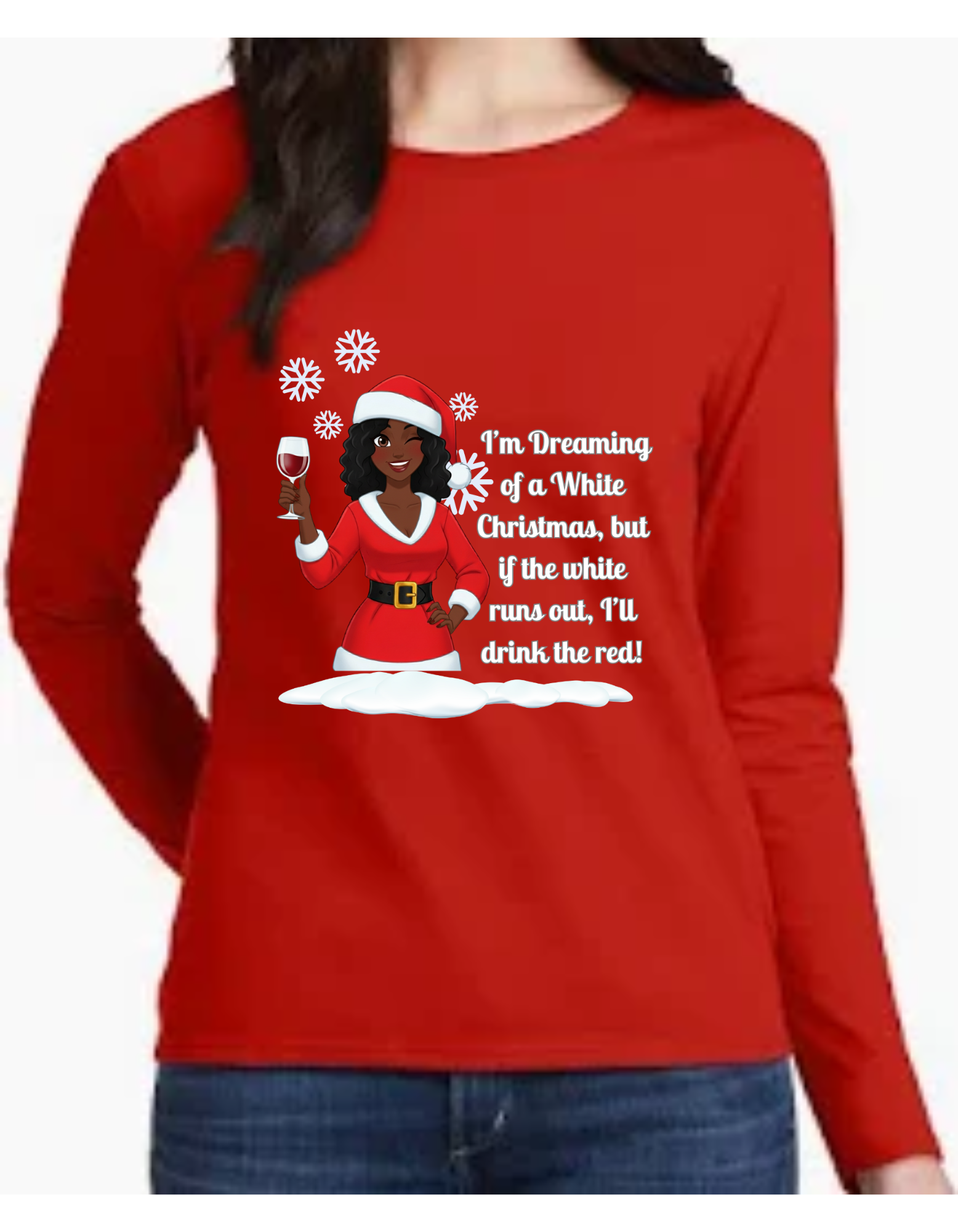 Festive Christmas Wine Long Sleeve Shirt