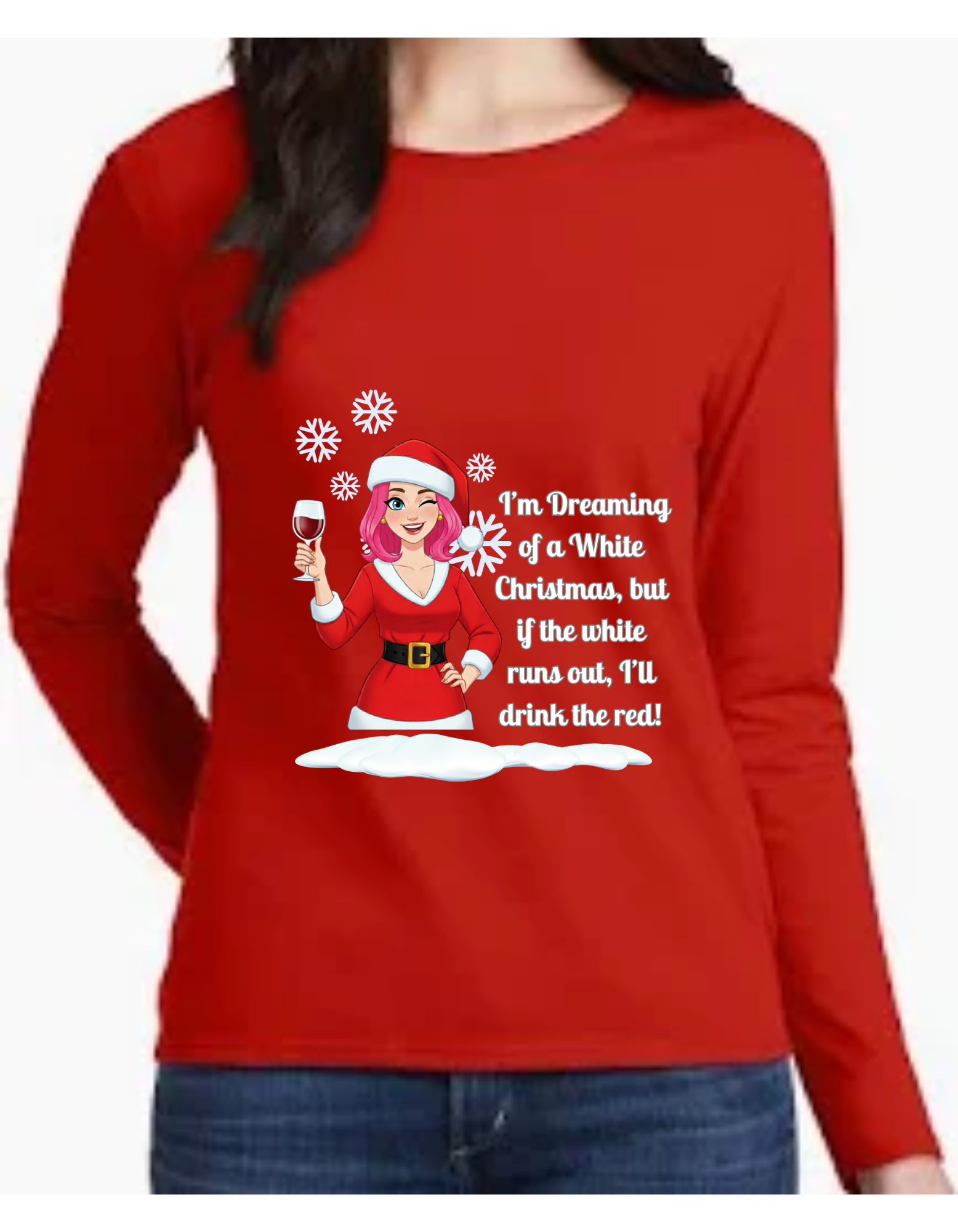Festive Christmas Wine Long Sleeve Shirt