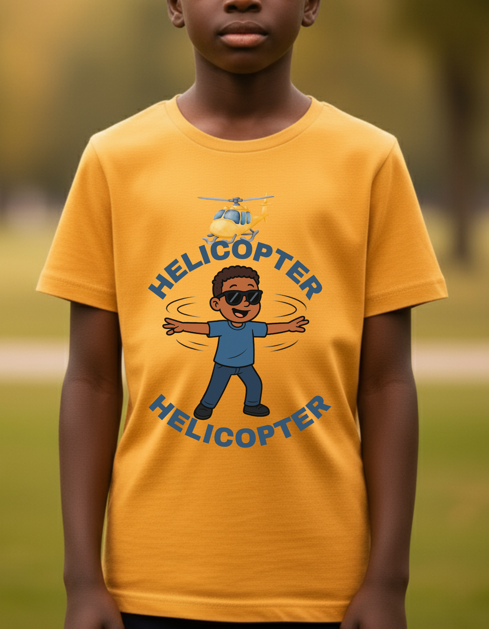 Helicopter Graphic T-Shirt (Brown Boy)