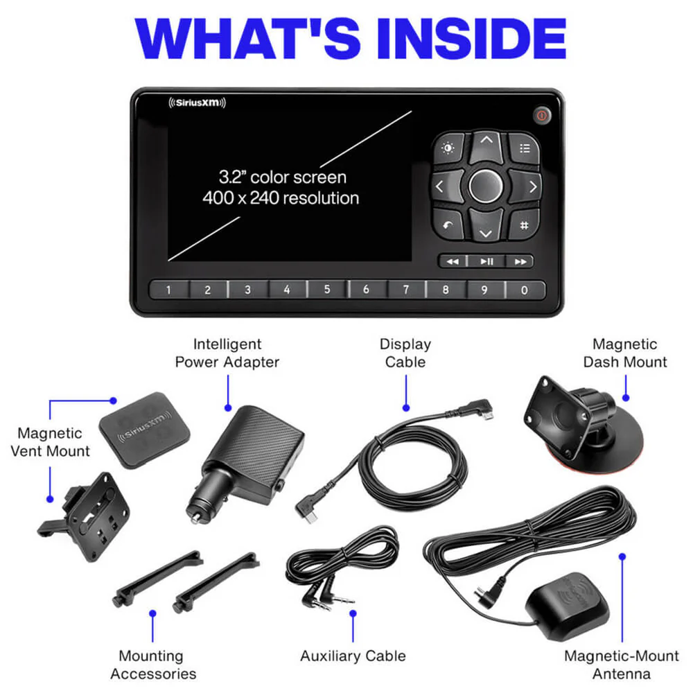 SiriusXM Radio ROADY BT Bluetooth Portable Receiver with Car Kit