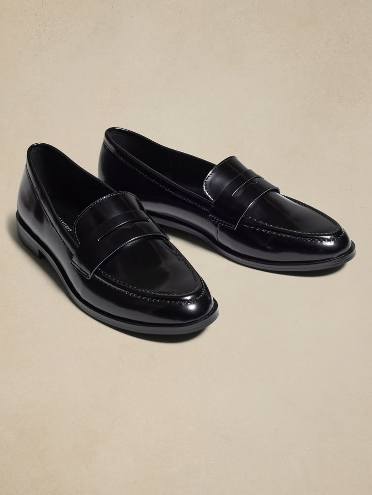 Black Leather Loafers