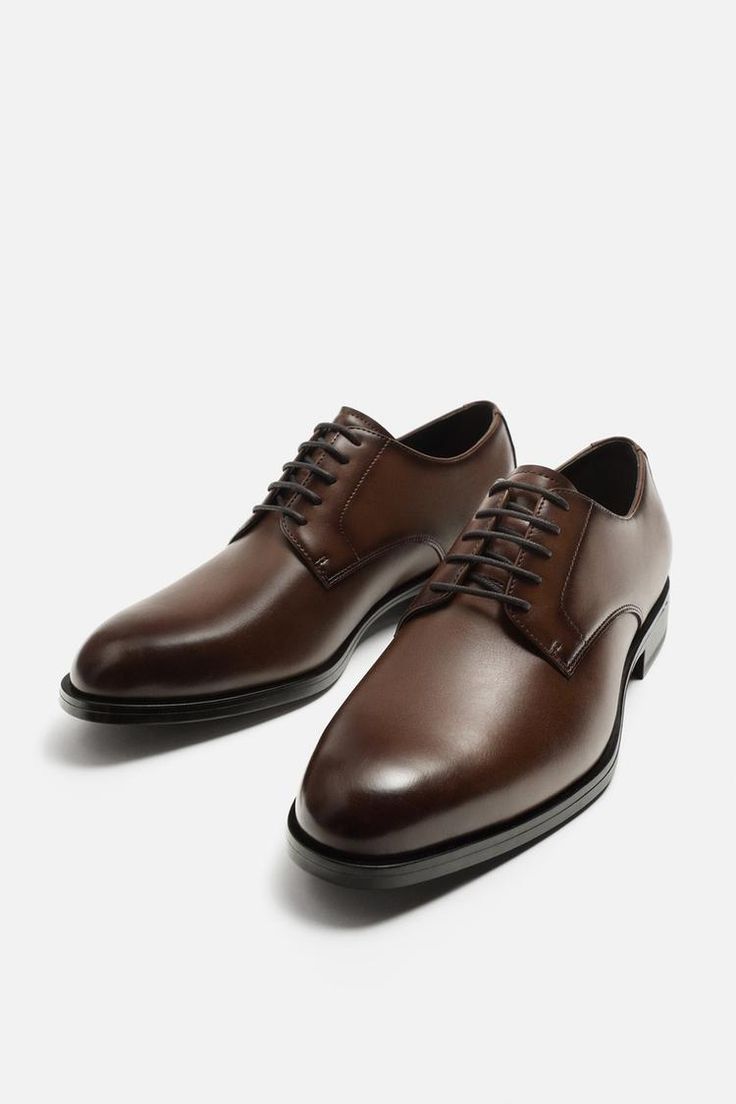 Men's Brown Leather Derby Shoes