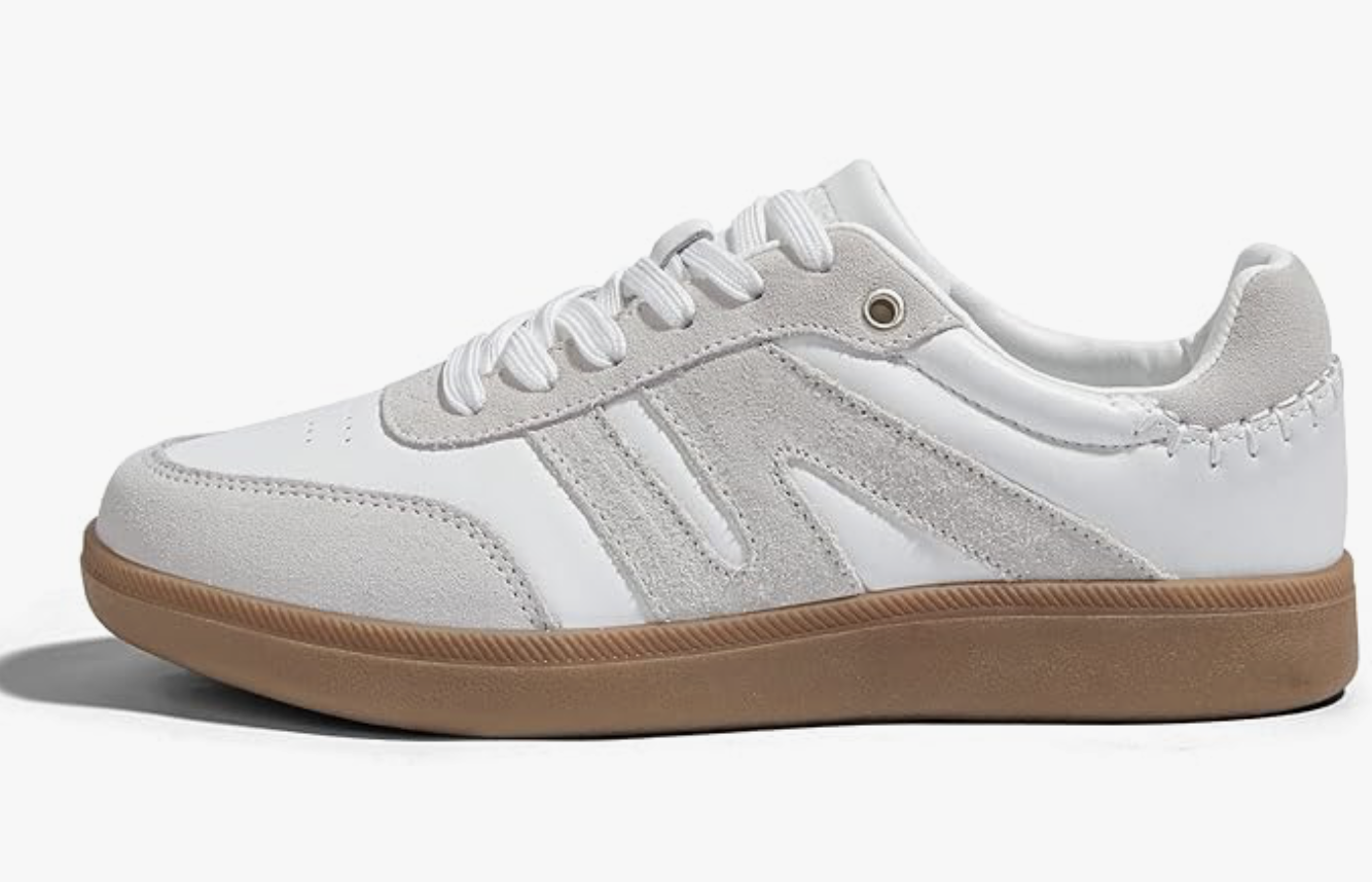 LUCKY STEP Women Classic Retro Gum Sole Fashion Sneakers Casual Tennis Skate Shoe Genuine Leather Walking Footwear Anti Slip Trainers