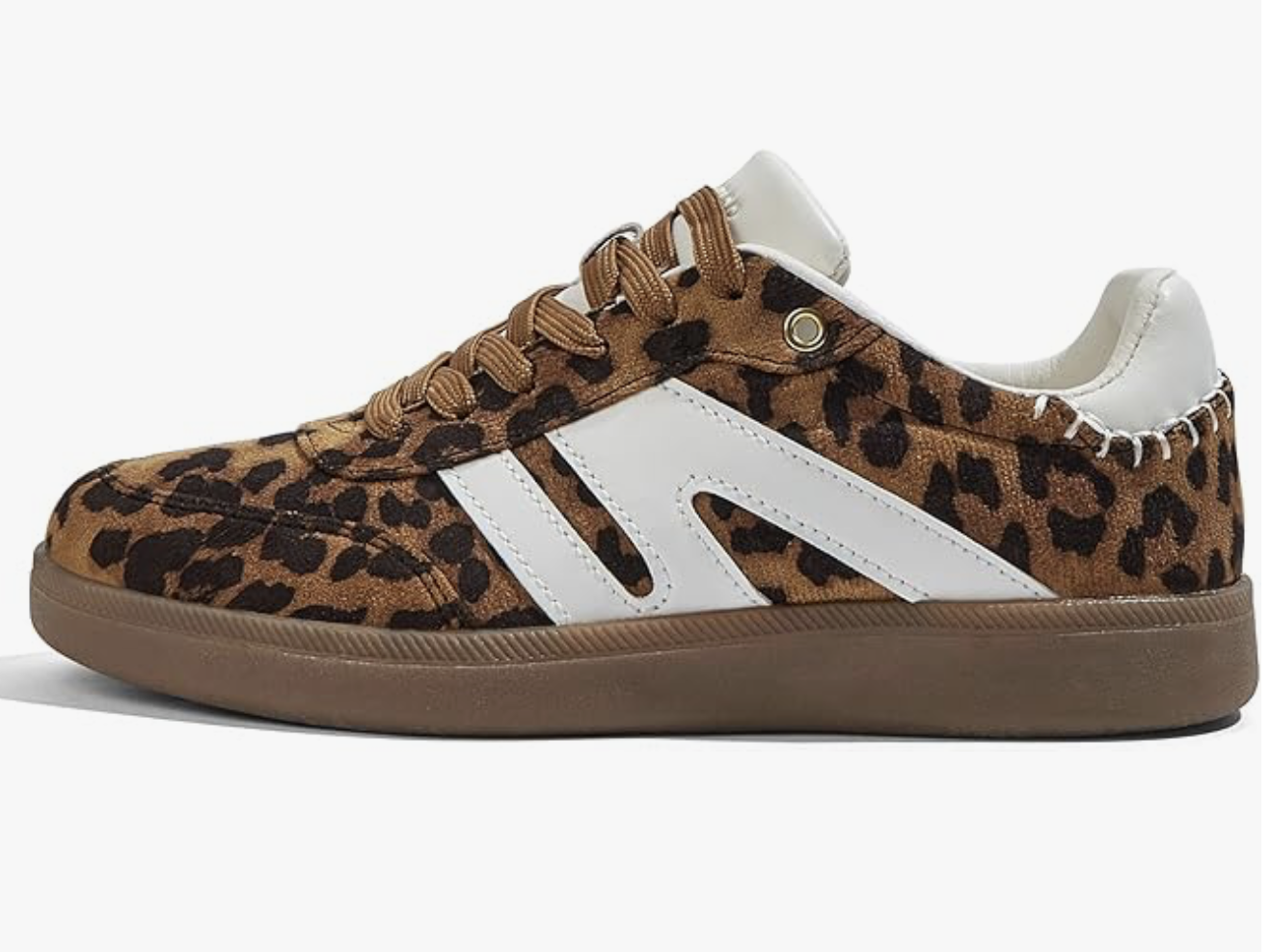 LUCKY STEP Women Classic Retro Gum Sole Sneakers – Cheetah Print