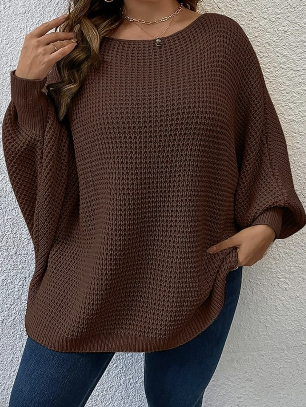 SOLY HUX Women's Plus Size Crewneck Long Sleeve Casual Oversized Sweater Pullover Tops