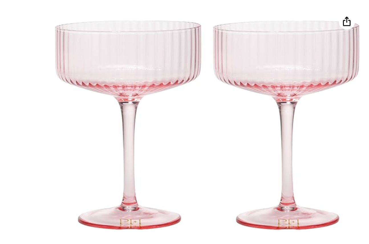 Ribbed Coupe Cocktail Glass Set