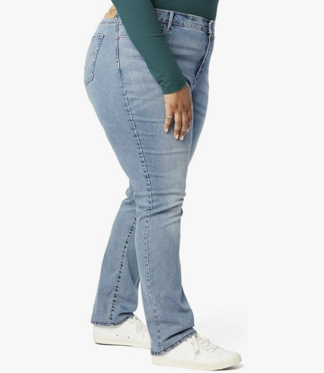 Levi Strauss Signature Gold Women's Curvy Totally Shaping Straight Jeans Mid-Rise Stretch Denim