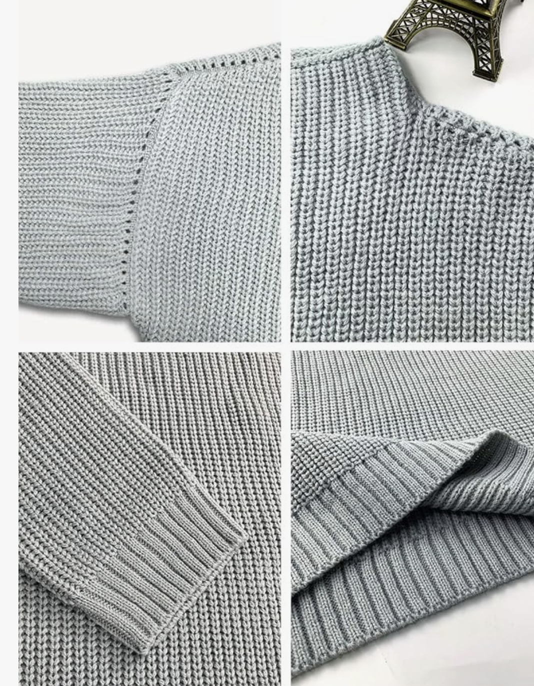 Ugerlov Women's Oversized Sweaters Batwing Sleeve Mock Neck Jumper Tops Chunky Knit Pullover Sweater