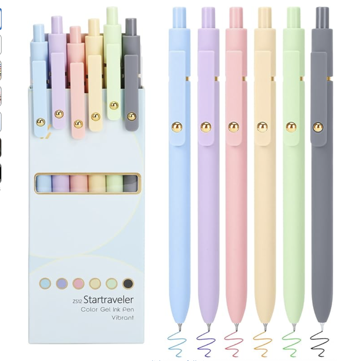 Colored Pens, FIOVER 6 Pack Colorful Gel Pens
