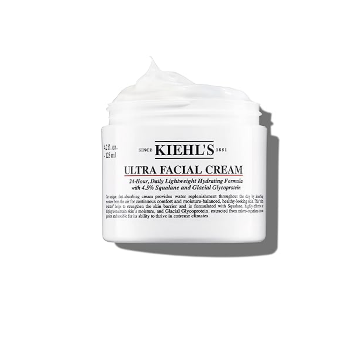 Kiehl's Ultra Facial Cream, with 4.5% Squalane to Strengthen Skin's Moisture Barrier, Skin Feels Softer and Smoother, Long-Lasting Hydration, Easy and Fast-Absorbing, Suitable for All Skin Types