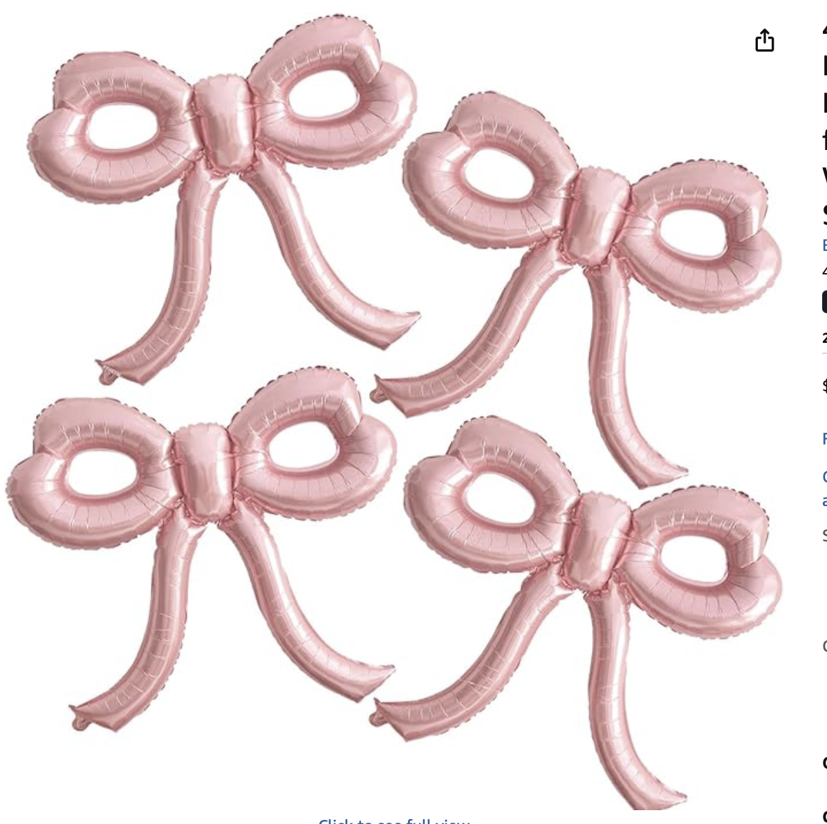 Pink Bow Balloons
