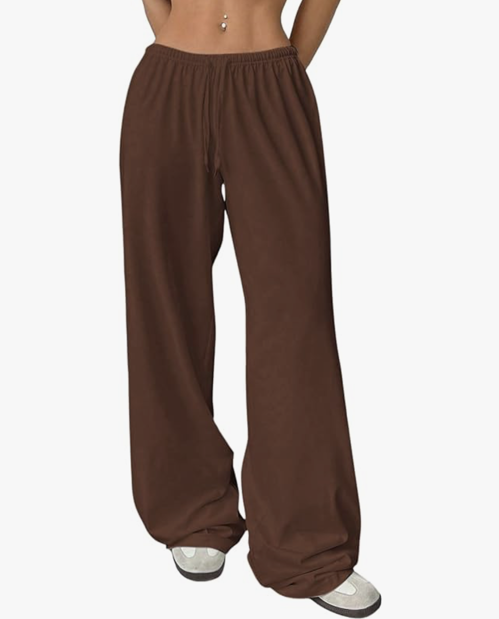 Women's Drawstring Waist Straight Streetwear Wide Leg Sweatpants Casual Loose Baggy Workout Long Summer Pants