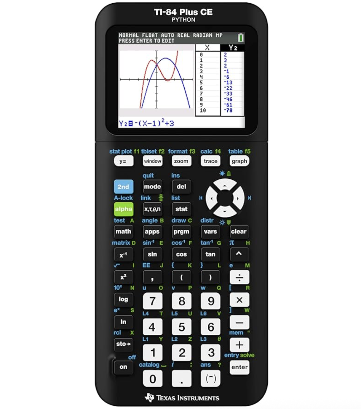 Texas Instruments TI-84 Plus CE Color Graphing Calculator, Black