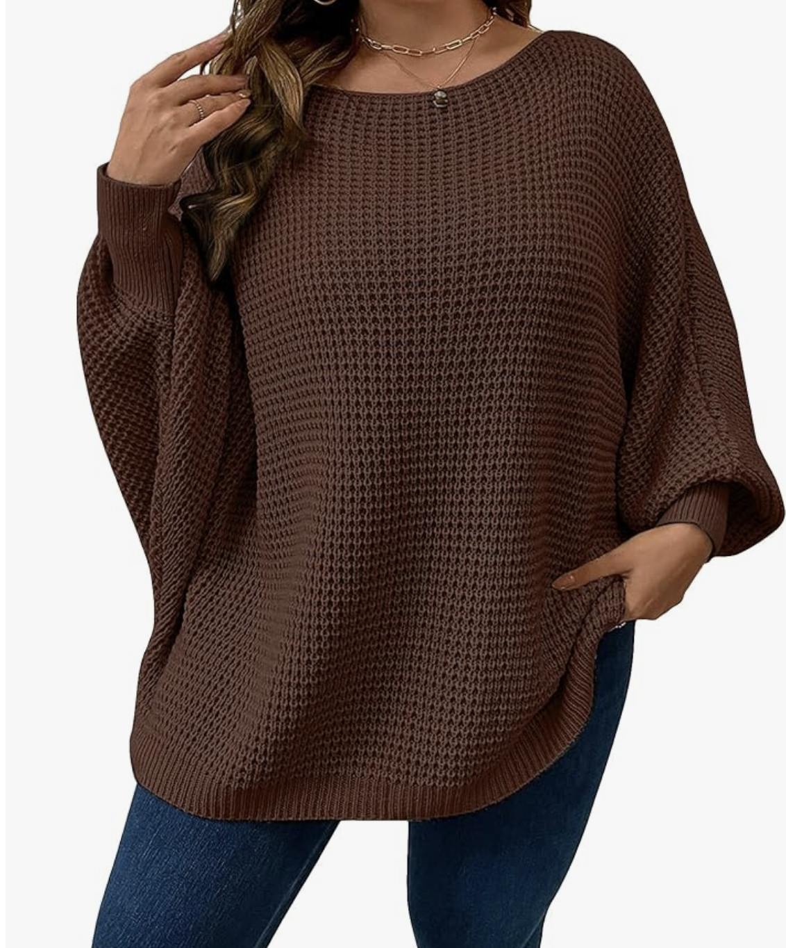 SOLY HUX Women's Plus Size Crewneck Long Sleeve Casual Oversized Sweater Pullover Tops