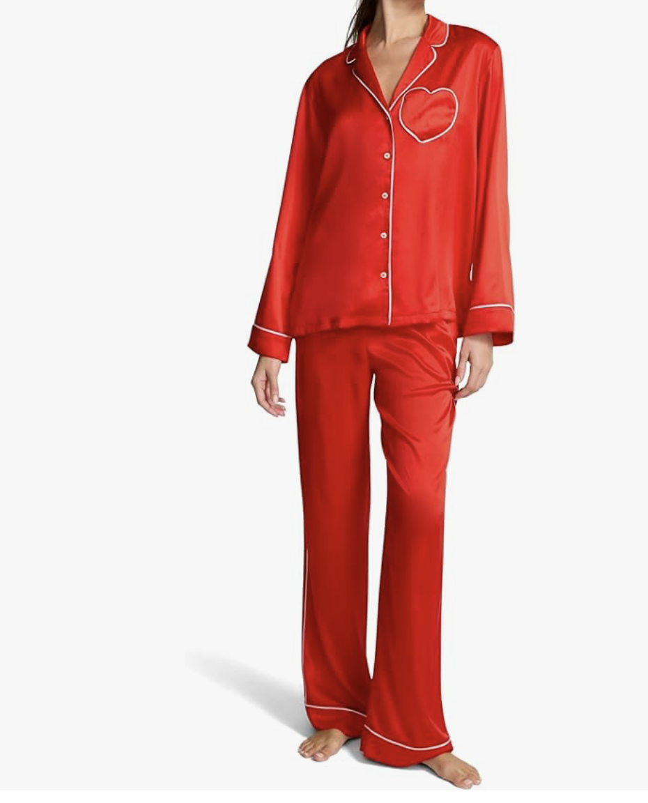 Victoria's Secret Satin Pajama Set, Long Sleeve Button Down Shirt & Pants