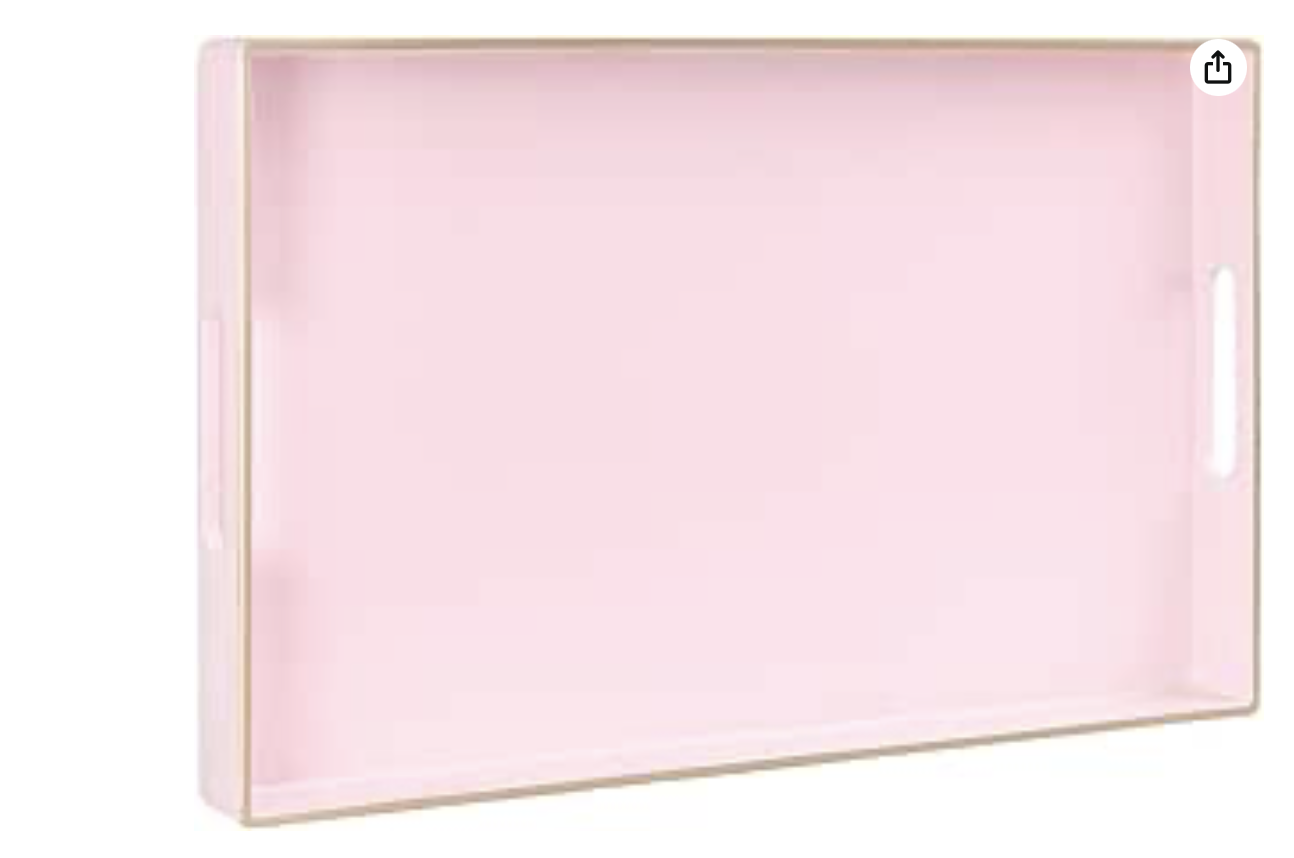 Pink Serving Tray with Handles