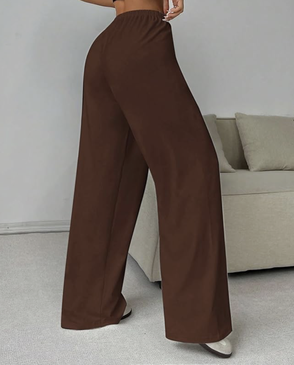 Women's Drawstring Waist Straight Streetwear Wide Leg Sweatpants Casual Loose Baggy Workout Long Summer Pants