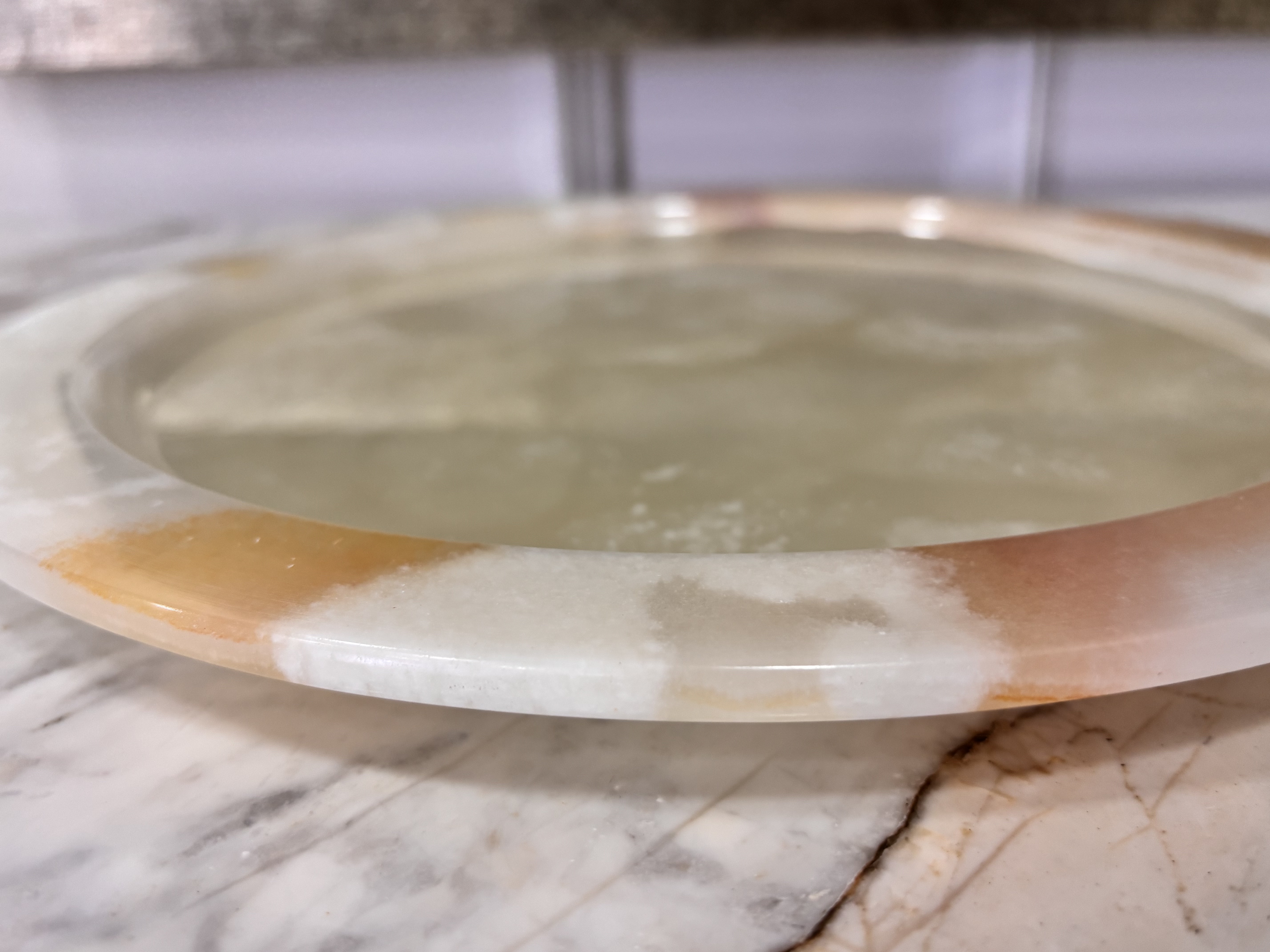 Prato Decorativo de Pedra ônix 