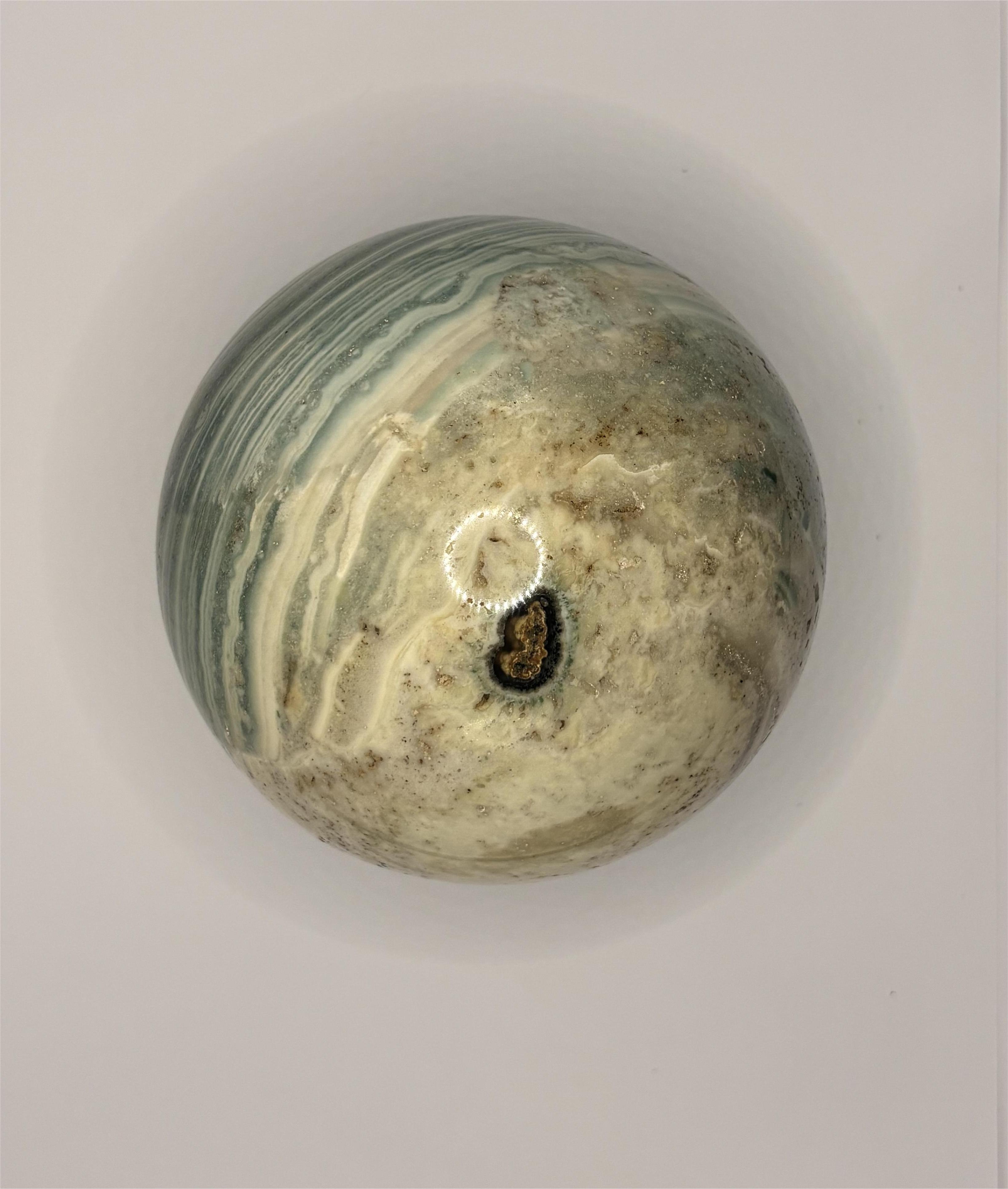 Esfera decorativa de calcita y aragonita bege - marrom