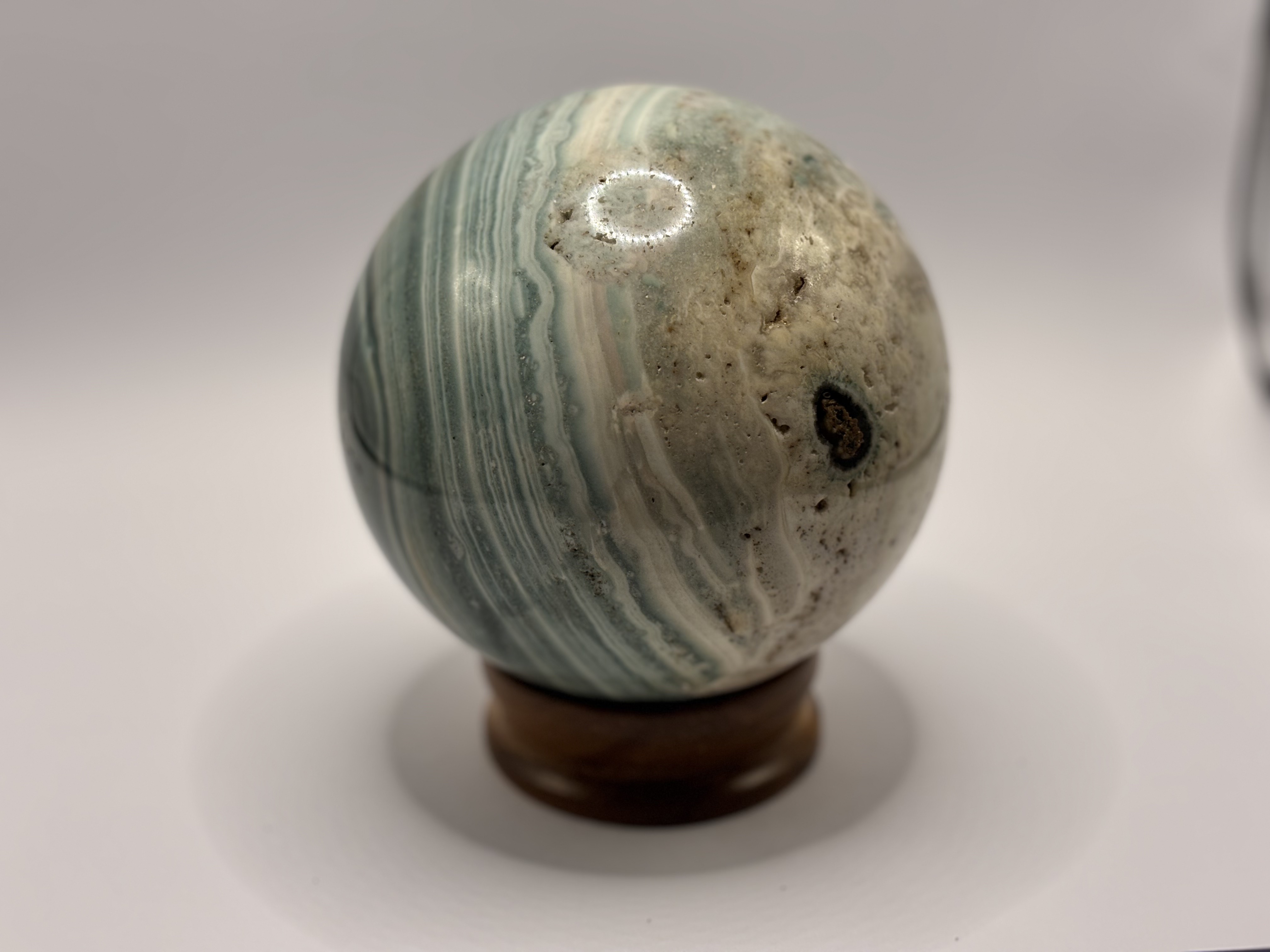 Esfera decorativa de calcita y aragonita bege - marrom