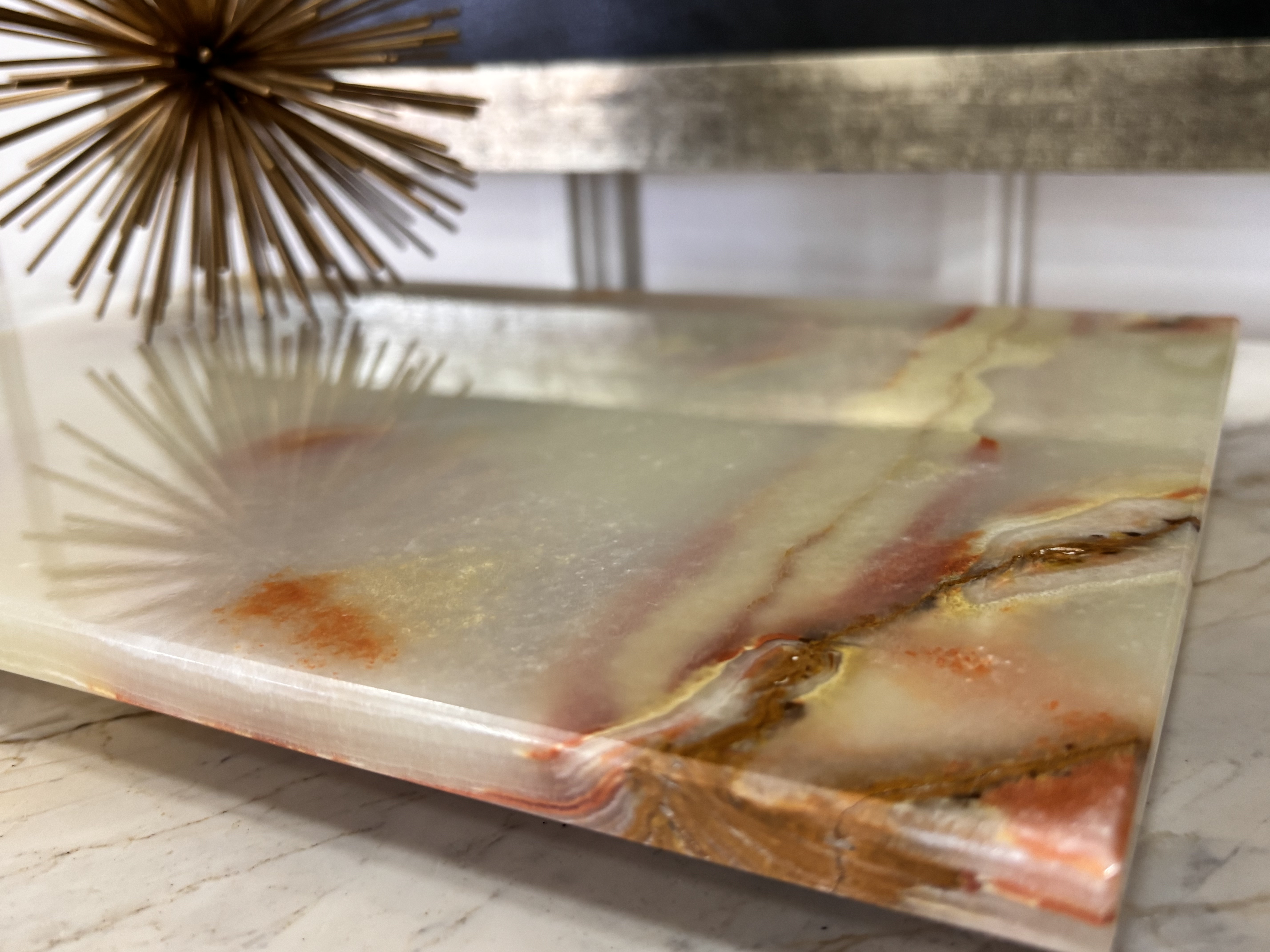 Placa de ônix decorativo