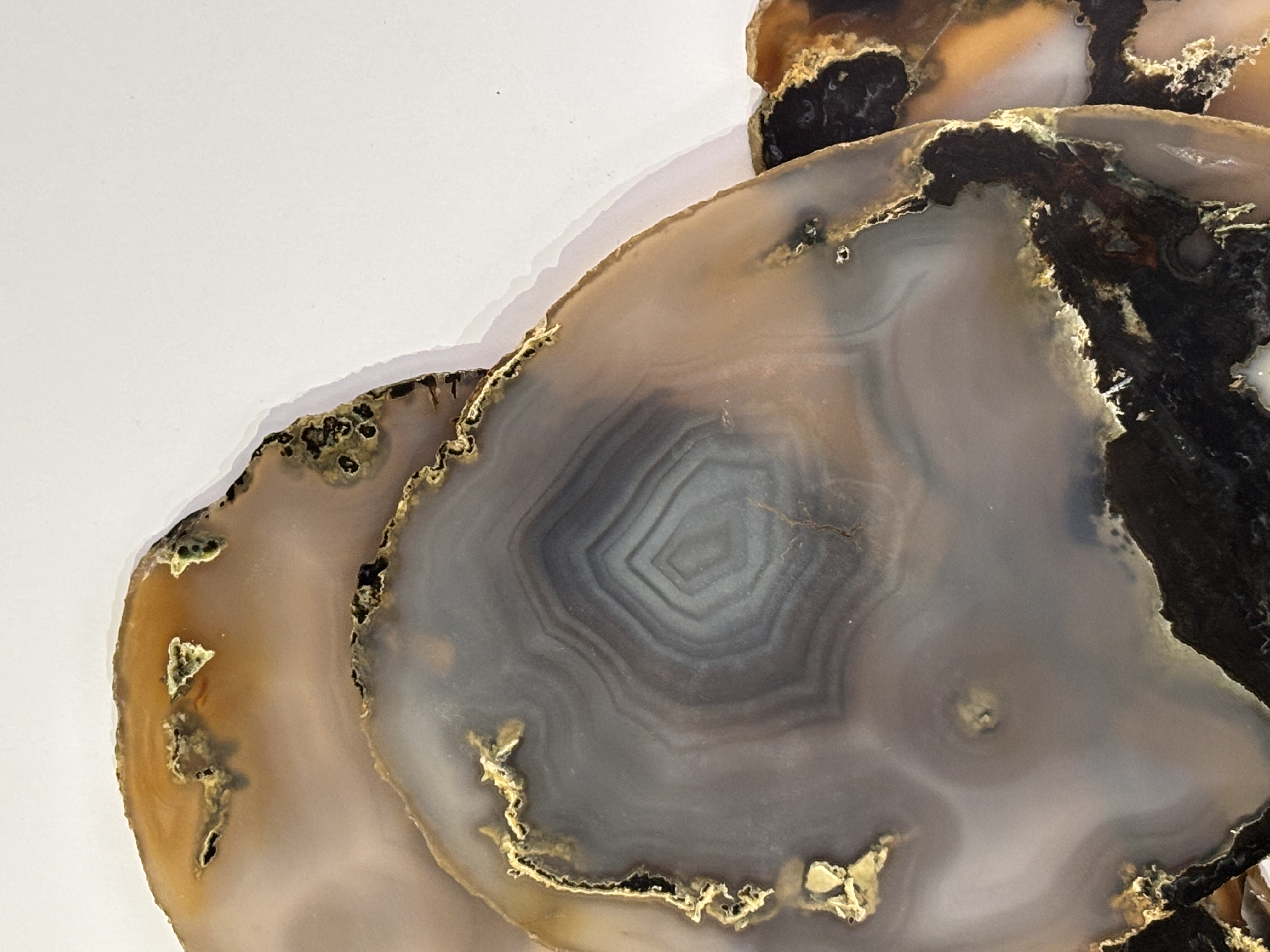 Trio de bases de ágata natural