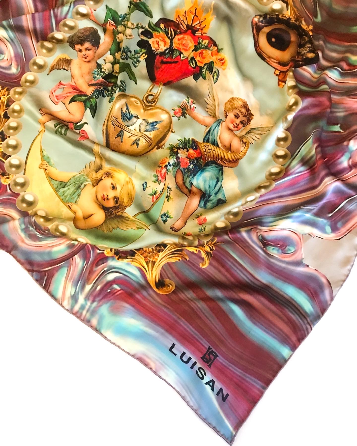 90 x 90 Silk Scarf Guardian Angel