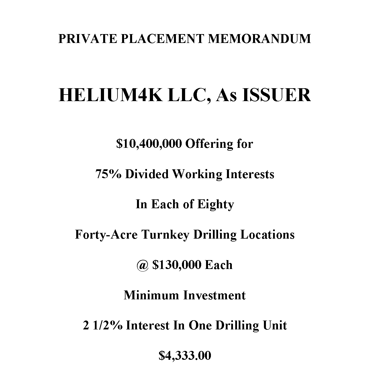 2 1/2% Interest In One 40-Acre Drilling Unit