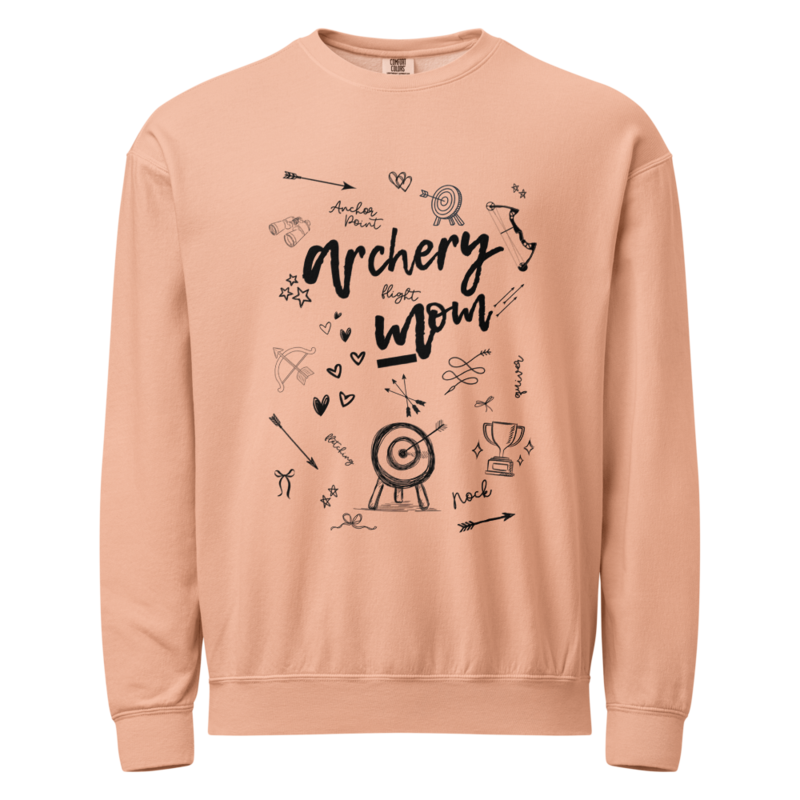 Comfort Colors Unisex Garment-Dyed Lightweight Crewneck Sweatshirt for Archery Moms
