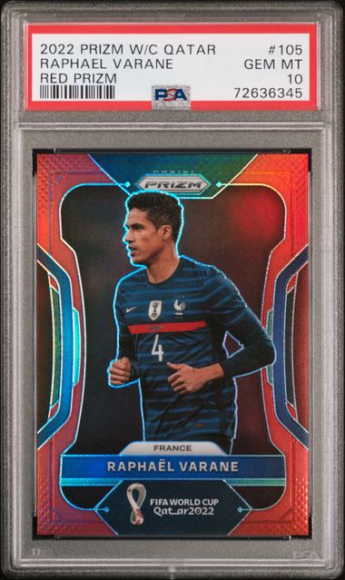Raphael Varane 2022 Red Prise PSA 9