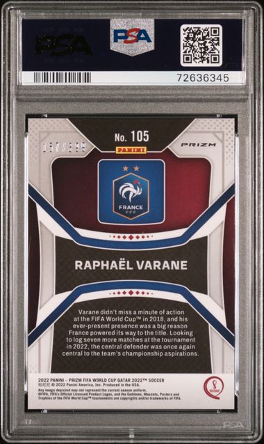 Raphael Varane 2022 Red Prise PSA 9
