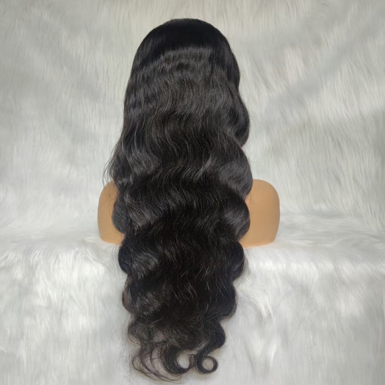 Flower Hair Factory 100% Natural Real Human Hair Long Body Wavy Kinky Straight Natural Black Lace Frontal Wig