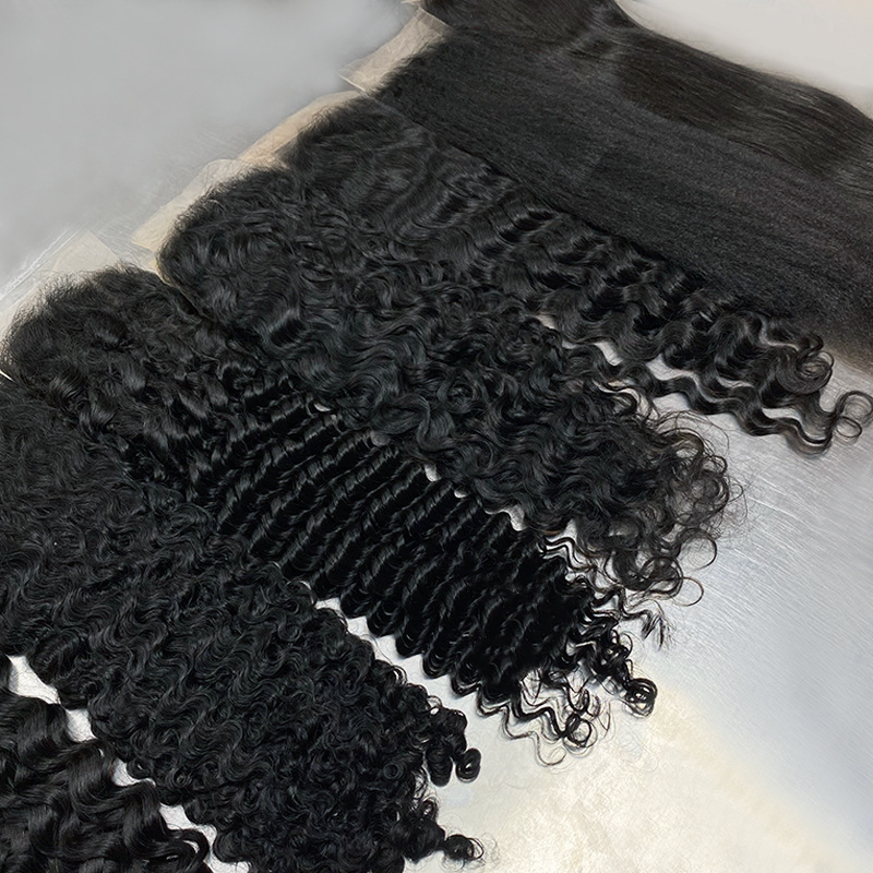 100% Real Natural Human Hair Natural Black Color Straight Body Wave Deep Wave Water Wave Deep Curly Kinky Straight 13x4 13x6 Lace Frontal