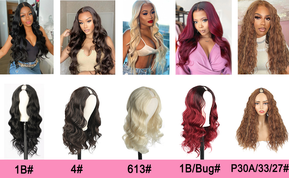 Flower Hair Factory Stock Curly and Wavy 100% Natural Human Hair V Part Wig Collection